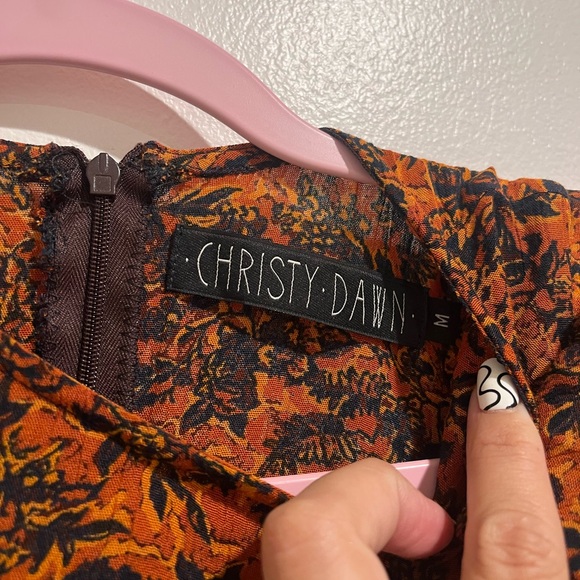 Christy Dawn The Mabel Woven Maxi Dress in Brown Fall Print Size Medium - Picture 9 of 10